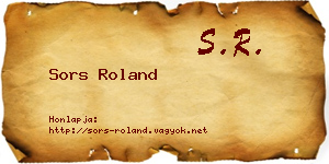 Sors Roland névjegykártya